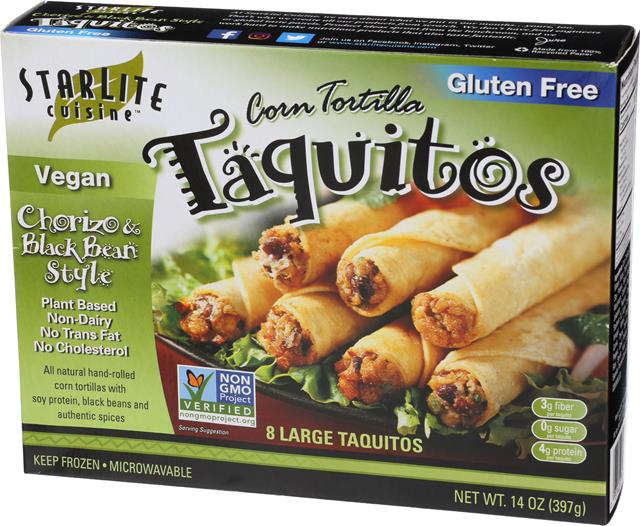 Starlite Gluten Free Chorizo and Black Bean Taquitos Good Rebel