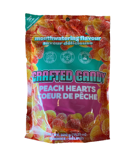 Crafted Candy Peach Hearts 320g Share Size
