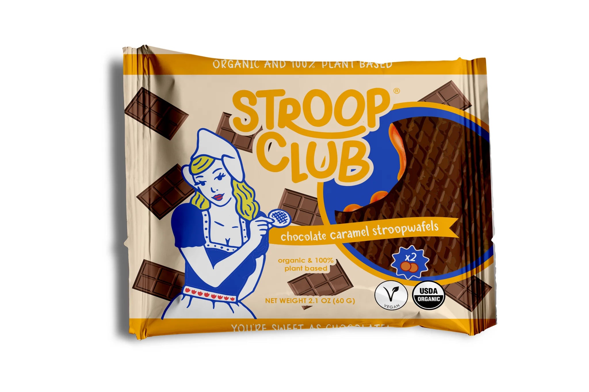 Stroop Club Chocolate Caramel Vegan Stroopwafels 2 Pack