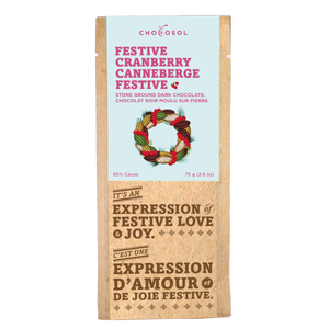 Chocosol Festive Cranberry Dark Chocolate Bar