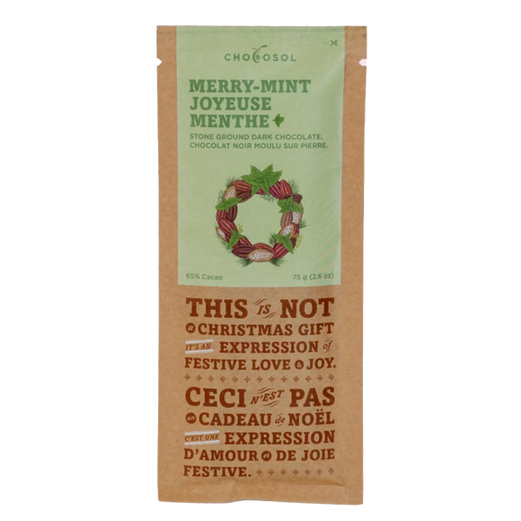 Chocosol Merry-Mint Dark Chocolate Bar