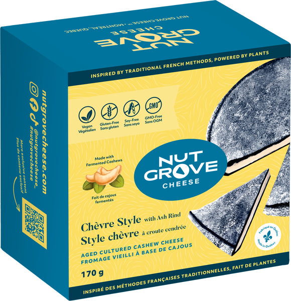 Nut Grove Chèvre Style With Ash Rind Aged Cashew Cheese