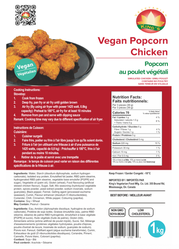 King's Vegan Popcorn Chicken 1kg