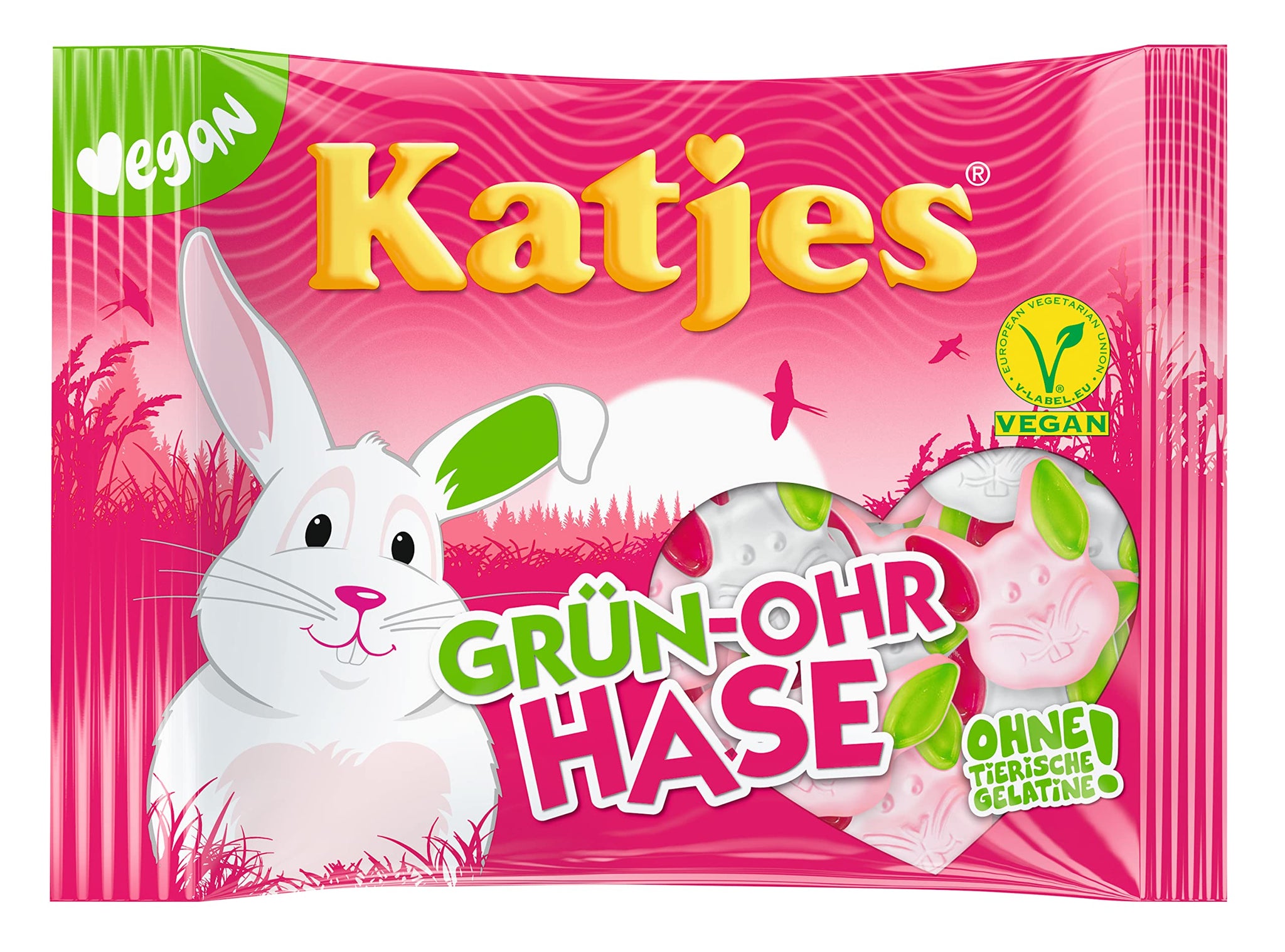 Katjes Plant-Based Gummy Candy Green Ear Bunny Fruit
