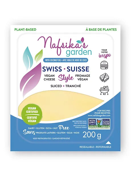 plant based swiss cheese Nafsika's Garden Swiss Slices
