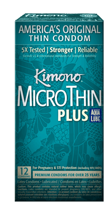 Kimono Condoms MicroThin Plus Aqualube 12 Pack