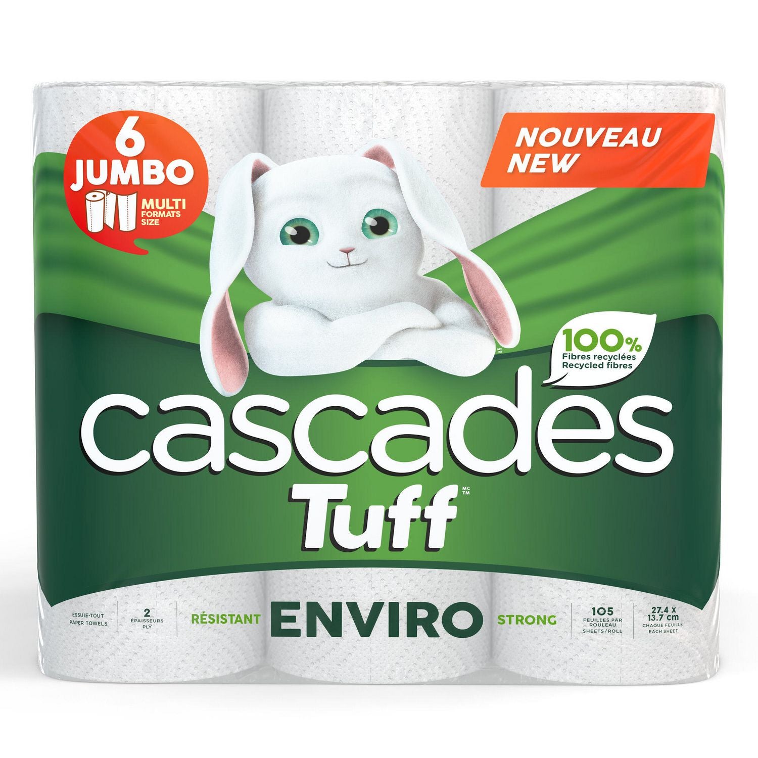 Cascades Enviro 6 Jumbo Rolls Paper Towel