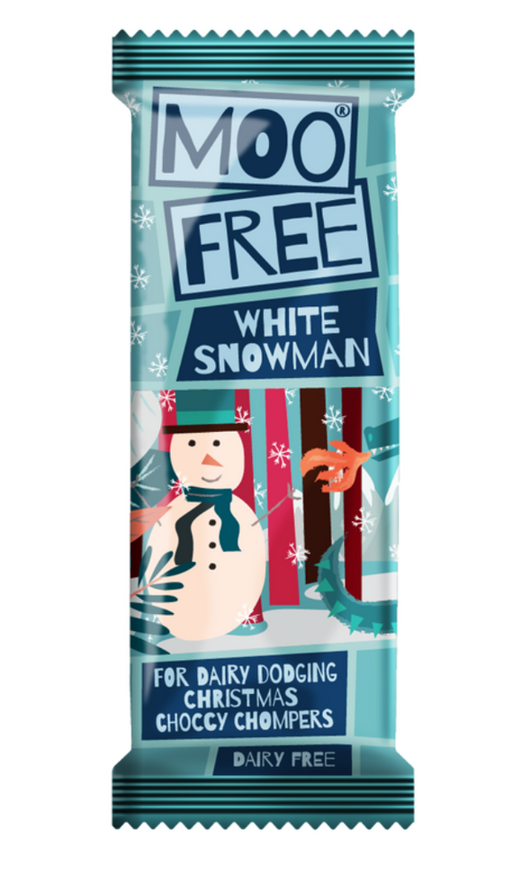 Moo Free White Chocolate Snowman Bar