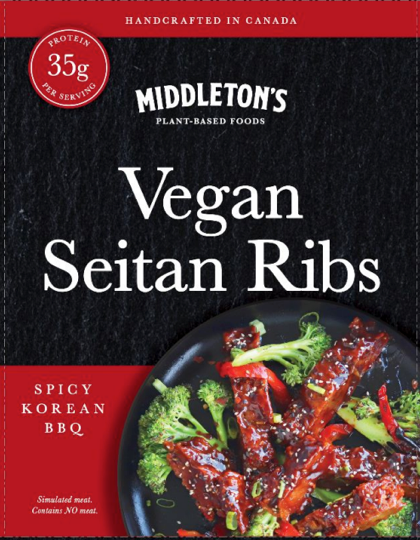 Middleton's Spicy Korean BBQ Vegan Seitan Ribs