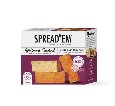 Spread 'Em Kitchen Cashew Cheese Block Applewood Smoked